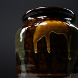 Onta Ware Flowing Glaze Vase - 15 cm / 小鹿田焼 花瓶