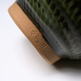 Onta Ware Hakeme Round Tea Cup - Dark Green / 小鹿田焼 湯呑み
