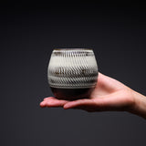 Onta Ware Dark Gray Round Tea Cup / 小鹿田焼 湯呑み