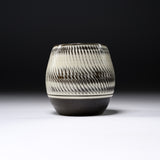 Onta Ware Dark Gray Round Tea Cup / 小鹿田焼 湯呑み
