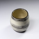 Onta Ware Dark Gray Round Tea Cup / 小鹿田焼 湯呑み