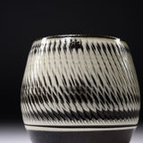 Onta Ware Dark Gray Round Tea Cup / 小鹿田焼 湯呑み