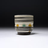 Onta Ware Tobikanna Tea Cup - Ivory / 小鹿田焼 湯呑み