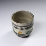 Onta Ware Tobikanna Tea Cup - Ivory / 小鹿田焼 湯呑み