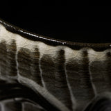 Onta Ware Hakeme Dark Gray Tea Cup - Wave / 小鹿田焼 カップ