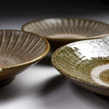 Onta Ware Hakeme Brown Plate with Circular Pattern - 15 cm - 3 Options / 小鹿田焼 取り皿