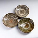 Onta Ware Hakeme Brown Plate with Circular Pattern - 15 cm - 3 Options / 小鹿田焼 取り皿