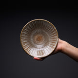 Onta Ware Hakeme Brown Plate with Circular Pattern - 15 cm - 3 Options / 小鹿田焼 取り皿