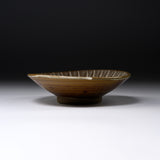 Onta Ware Hakeme Brown Plate with Circular Pattern - 15 cm - 3 Options / 小鹿田焼 取り皿