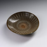 Onta Ware Hakeme Brown Plate with Circular Pattern - 15 cm - 3 Options / 小鹿田焼 取り皿