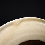 Onta Ware Tobikanna Cream Yellow Plate with Circular Pattern- 16.3 cm - 2 Options / 小鹿田焼 取り皿