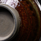 Onta Ware Hakeme Brown Plate with Circular Pattern - 15 cm - 3 Options / 小鹿田焼 取り皿