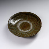 Onta Ware Hakeme Brown Plate with Circular Pattern - 15 cm - 3 Options / 小鹿田焼 取り皿