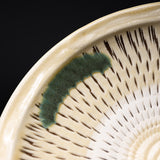 Onta Ware Tobikanna Cream Yellow Plate with Circular Pattern- 16.3 cm - 2 Options / 小鹿田焼 取り皿