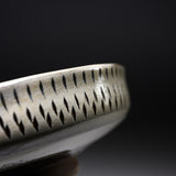 Onta Ware Tobikanna Ivory Bowl - 12 cm - C / 小鹿田焼 深皿
