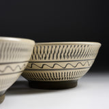 Onta Ware Tobikanna Ivory Bowl - 15 cm / 小鹿田焼