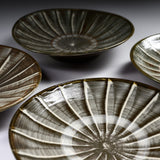 Onta Ware Hakeme Plate with Circular Pattern - 19 cm - 4 Options / 小鹿田焼 銘々皿