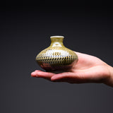 Onta Ware Tobikanna Amber Vase / 小鹿田焼 一輪挿し