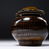 Onta Ware Tobikanna Brown Container / 小鹿田焼 甕