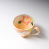 Fuka Kiln Hand-painted Floral Mug Cup - Orange