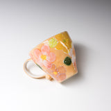 Fuka Kiln Hand-painted Floral Mug Cup - Orange