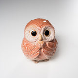 Shigaraki Ware Lucky Owl Ornament - 12 cm - Cutie Pink / 信楽焼