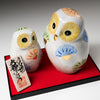 Kutani Ware Animal Ornament - Large Pair Owl / 九谷焼 ペア梟