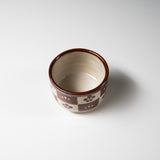 Pottery Mini Side Dish Bowl, Sake Cup - Plum Ichimatsu / ぐい呑み 小鉢