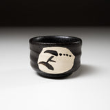 Handmade Pottery Sake Cup - Zen Garden Black / ぐい呑み