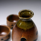 Mino ware Pottery Sake Set - Raccoon - Two Boys / たぬきの酒器セット