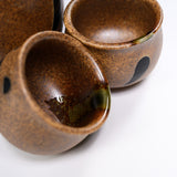 Mino ware Pottery Sake Set - Raccoon - Two Boys / たぬきの酒器セット