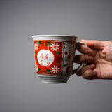 Red Rabbit Pair Mug Cup - Set of 2 / 兎のペアマグカップ