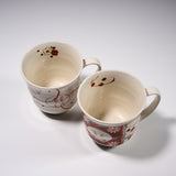 Red Rabbit Pair Mug Cup - Set of 2 / 兎のペアマグカップ