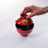 Echizen Resin Soup Bowl with Lid - Red / お吸い物椀