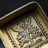 KASHIWA Seto Ware  - Square Plate - Bird / 瀬戸焼 かしわ窯