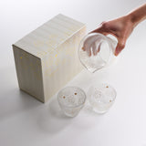 Mizore Finish Glass Sake Set - Sakura / みぞれ 酒器セット 桜