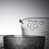 Mizore Finish Glass Sake Set - Sakura / みぞれ 酒器セット 桜