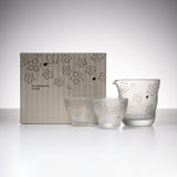 Mizore Finish Glass Sake Set - Sakura / みぞれ 酒器セット 桜