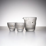 Mizore Finish Glass Sake Set - Sakura / みぞれ 酒器セット 桜