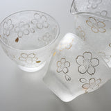 Mizore Finish Glass Sake Set - Sakura / みぞれ 酒器セット 桜