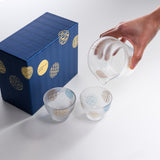 Mizore Finish Glass Sake Set - Marumon / みぞれ 酒器セット 丸紋