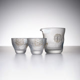 Mizore Finish Glass Sake Set - Marumon / みぞれ 酒器セット 丸紋