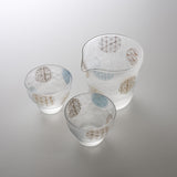 Mizore Finish Glass Sake Set - Marumon / みぞれ 酒器セット 丸紋