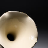 CHINJUKAN Kiln White Satsuma Ware Bellflower Vase - Genuine Gold Bamboo / 薩摩焼 沈壽官窯