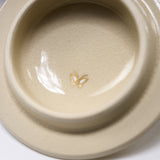 CHINJUKAN Kiln White Satsuma Ware Pair of Lidded Teacups - Gold Autumn Grass / 薩摩焼 沈壽官窯