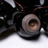 CHINJUKAN Kiln Black Satsuma Ware Tea Set With Stove / 薩摩焼 沈壽官窯