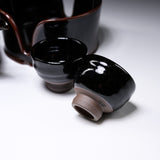 CHINJUKAN Kiln Black Satsuma Ware Tea Set With Stove / 薩摩焼 沈壽官窯