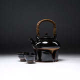 CHINJUKAN Kiln Black Satsuma Ware Tea Set With Stove / 薩摩焼 沈壽官窯