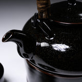 CHINJUKAN Kiln Black Satsuma Ware Tea Set With Stove / 薩摩焼 沈壽官窯