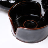 CHINJUKAN Kiln Black Satsuma Ware Tea Set With Stove / 薩摩焼 沈壽官窯